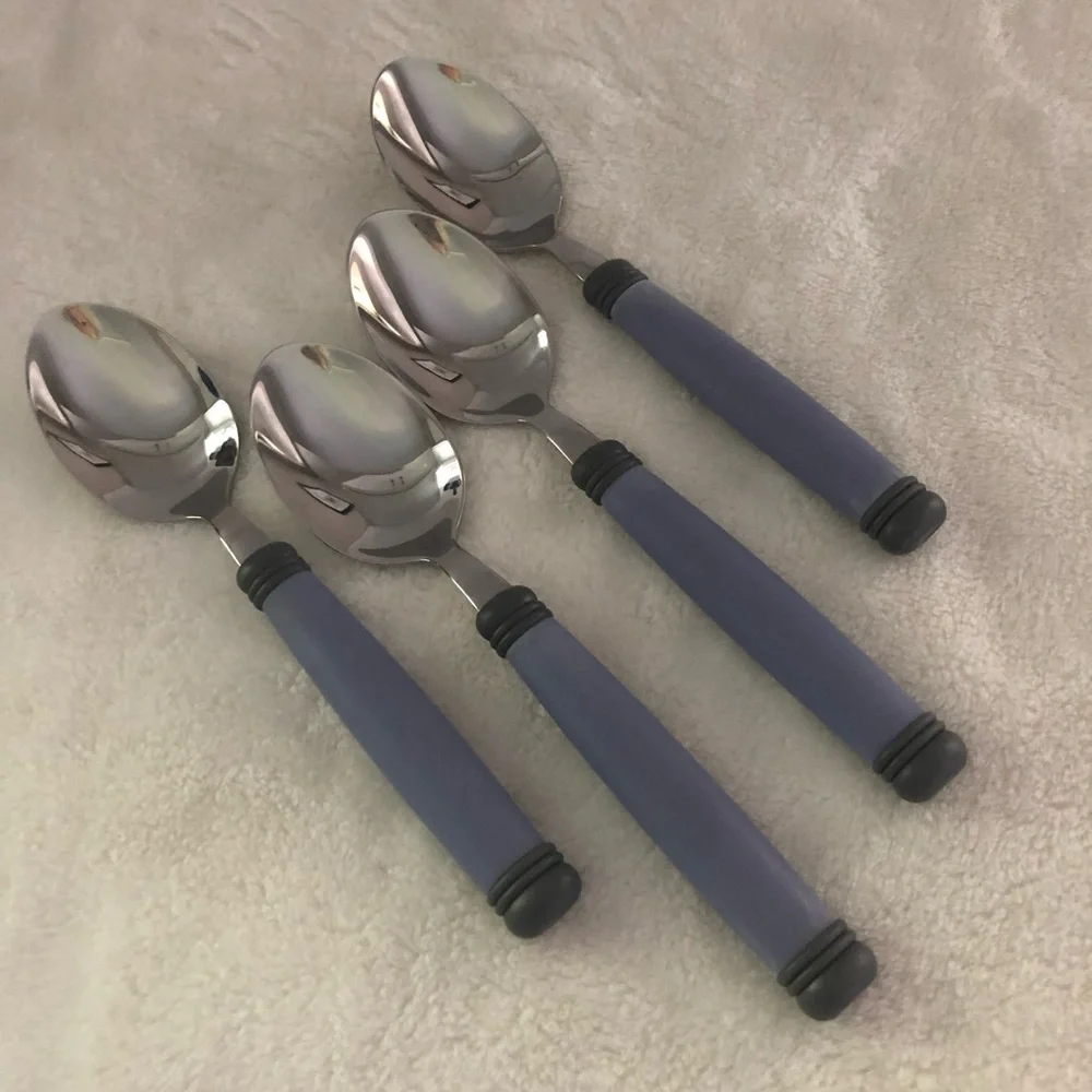 Pfaltzgraff Mystic Stainless Flatware– Lilac & Gray (Discontinued) 16 pieces